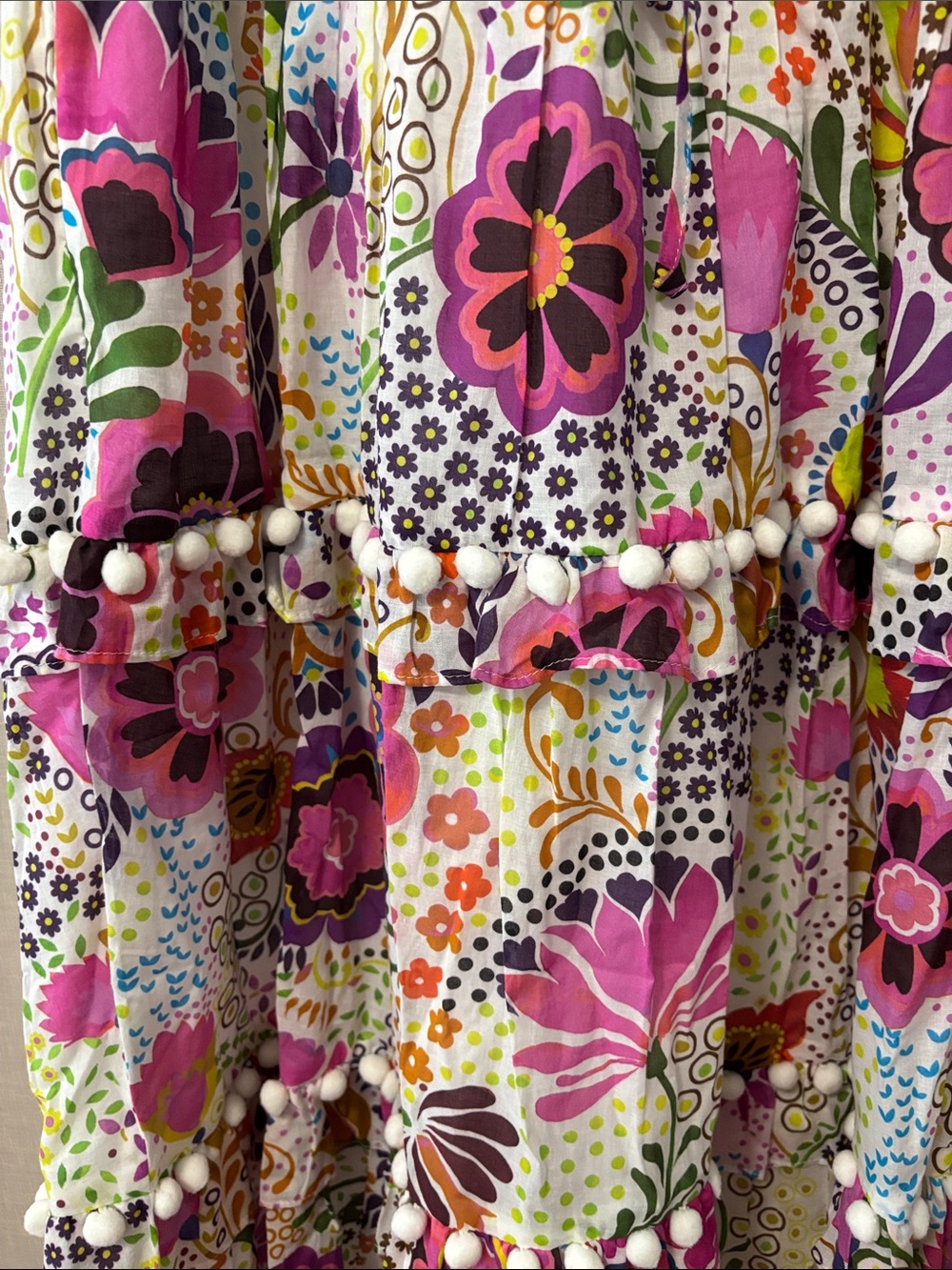 J. Crew Ratti retro Floral pom Pom Maxi Dress size 8 - Picture 5 of 8